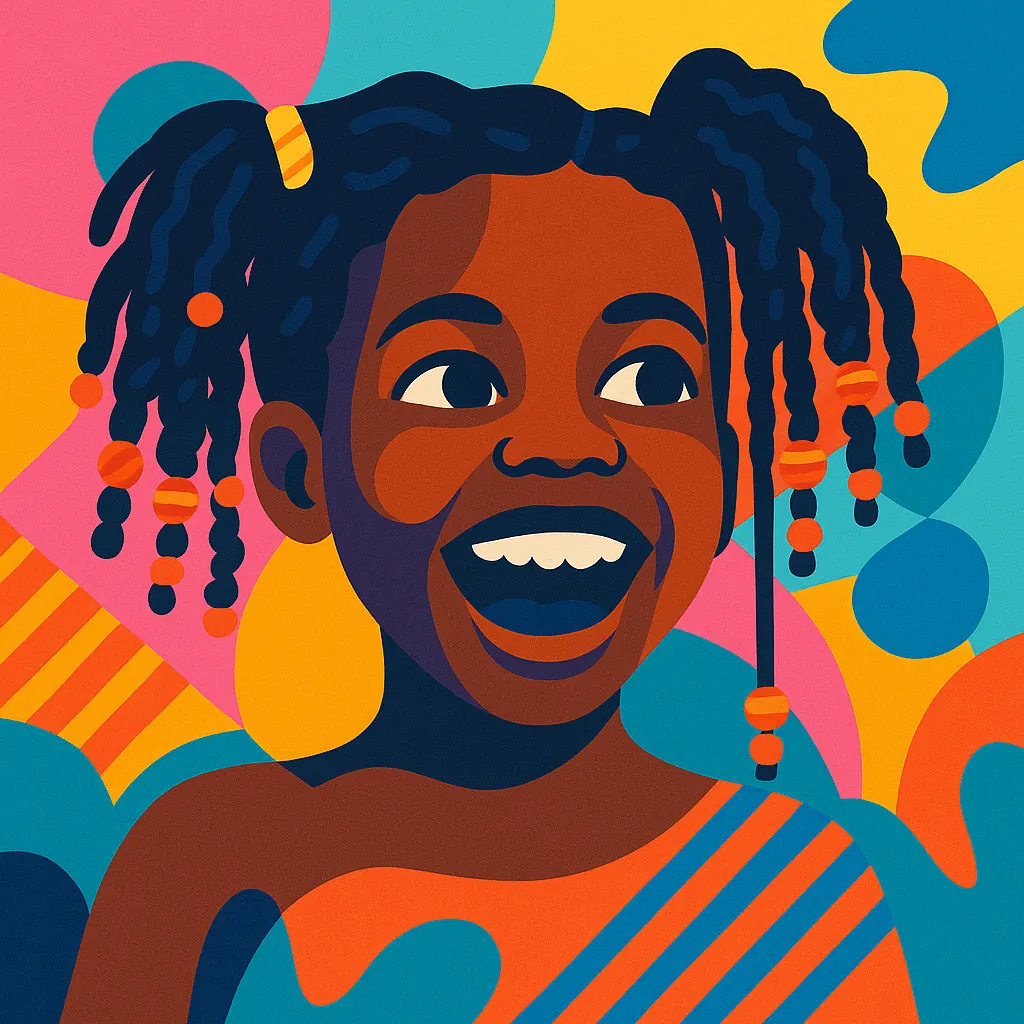 Illustration BOKONZI : portrait d'une enfant qui rit
